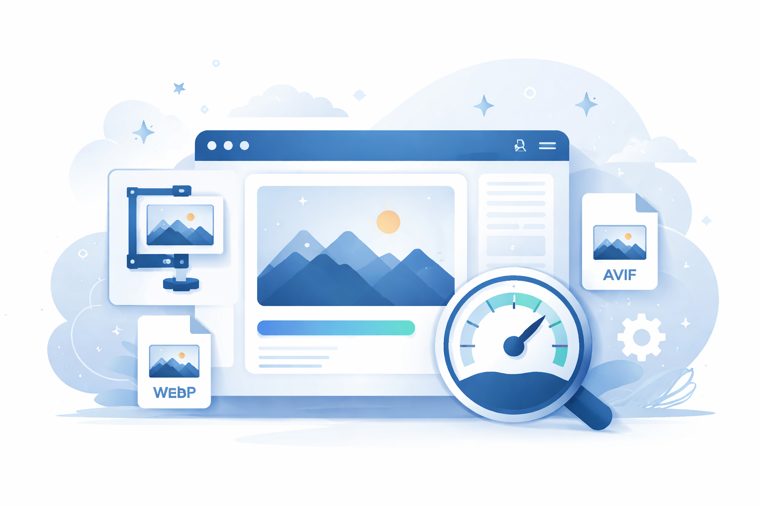 Bild-Dateigrößen für SEO optimieren — WebP AVIF LCP verbessern