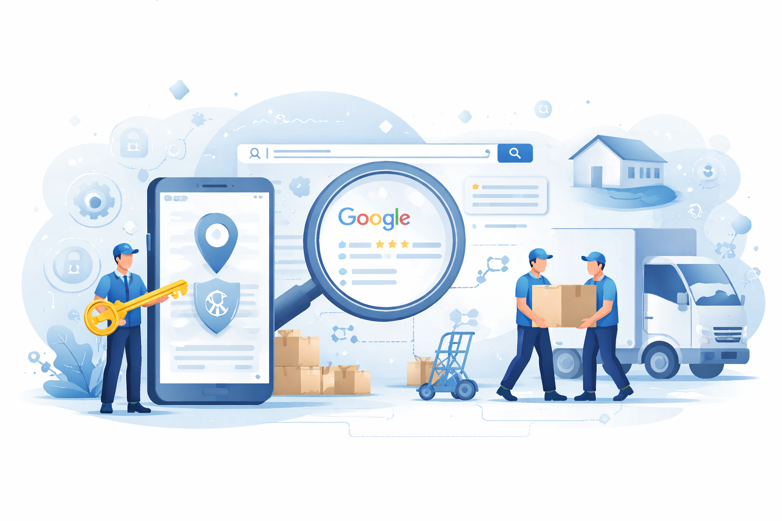 Locksmith und MovingCompany Schema Markup für Schlüsseldienst und Umzugsunternehmen